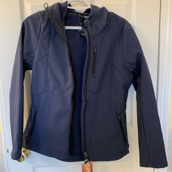 Blue spring/fall jacket with hood - Picture 1 of 6